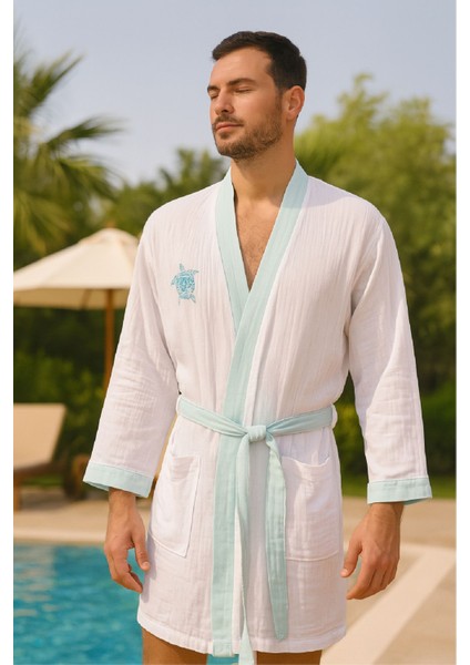 Baskılı Müslin Kimono Bornoz – Unisex | %100 Pamuk Yumuşacık 2 Katlı Doğal Kumaş - ZTMBB10 modelleri
