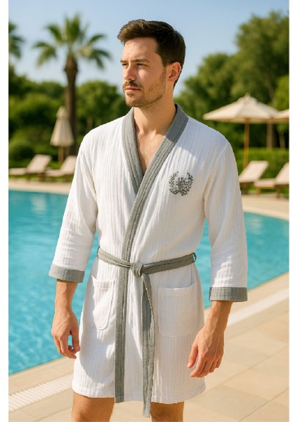 Baskılı Müslin Kimono Bornoz – Unisex | %100 Pamuk Yumuşacık 2 Katlı Doğal Kumaş - ZTMBB10 fiyatları