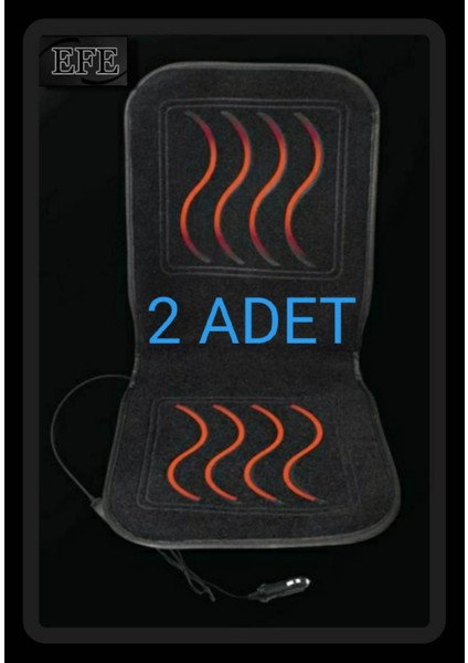 2 Adet Isıtmalı Oto Koltuk Minderi 12 Volt Araç Çakmak Girişli