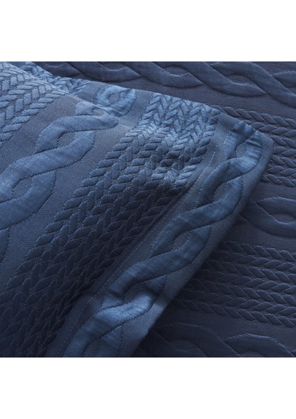 Rope Tek Kişilik Yatak Örtüsü Seti Navy