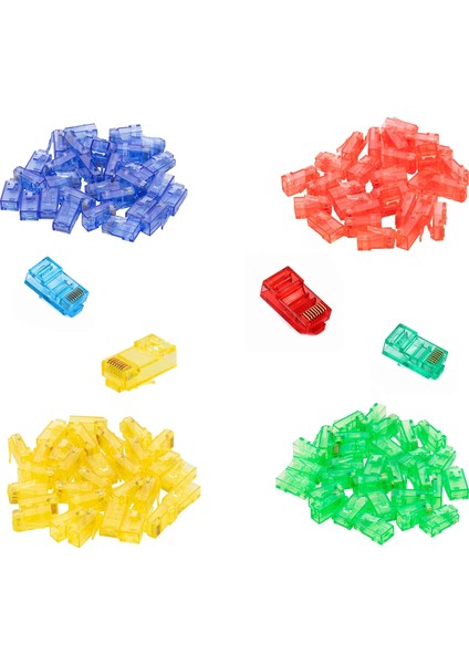 100 Parça RJ45 Cat6 8p/8c Network Soket Konnektör