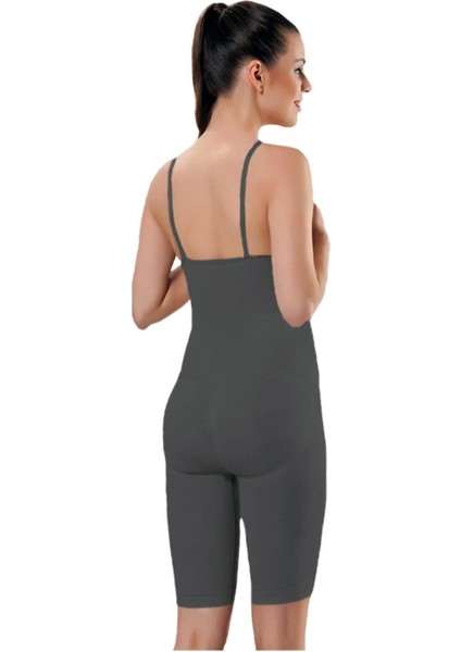 Paçalı Boy Dikişsiz Korse Siyah