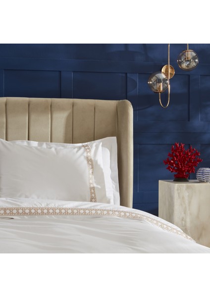 Rattan Percale Çift Kişilik Nevresim Takımı Bej