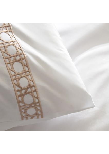 Rattan Percale Çift Kişilik Nevresim Takımı Bej
