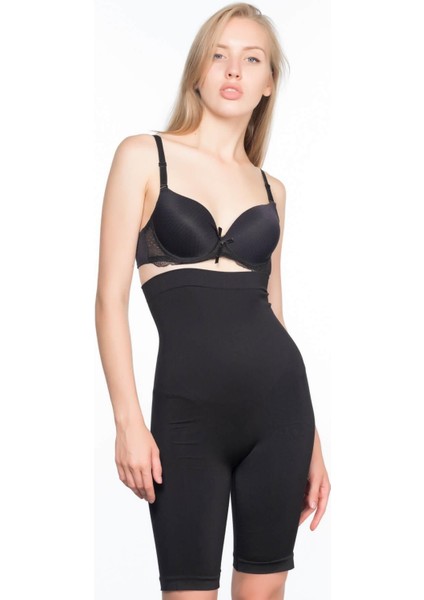Kadın Siyah Seamless Uzun Paçalı Boxer Korse MI16SKR00006
