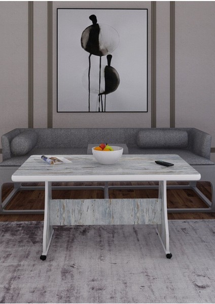 Tekerlekli Mdf Masa %100 Mdf Orta Sehpa Salon Sehpa
