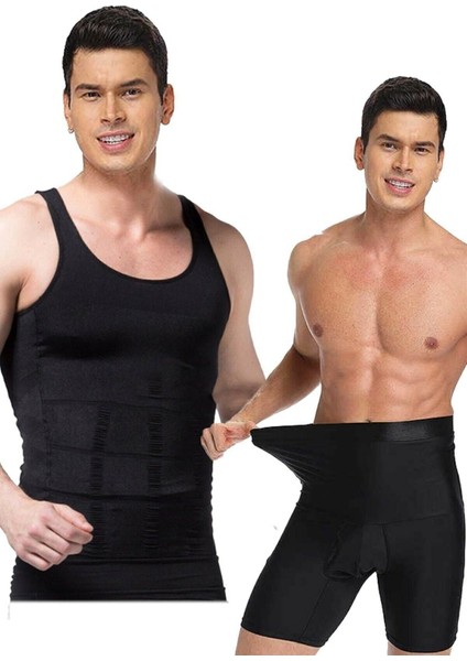 2'li Set Erkek Korse Atlet ve Boxer Korse | Inceltici Erkek Korse Seti