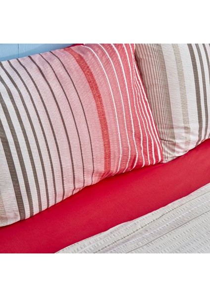 Olympus Stripe Tek Kişilik Nevresim Takımı Red fırsatları