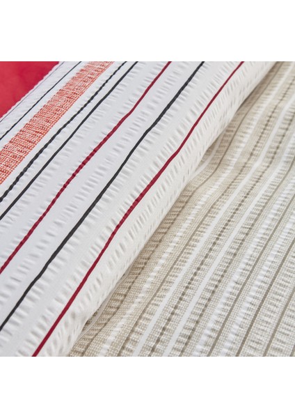 Olympus Stripe Tek Kişilik Nevresim Takımı Red