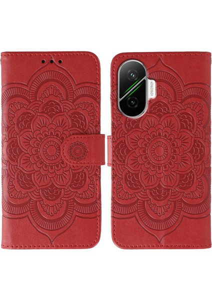 Xiaomi Poco F7 5g Pu Deri Tasarım Cüzdan Telefon Kılıfı ve Bilek Kayışı (Yurt Dışından)