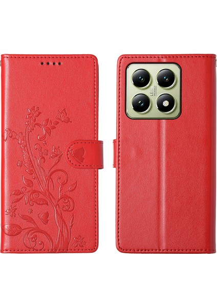 Xiaomi 14T Cüzdan Pu Deri Telefon Kılıfı ve Bilek Kayışı (Yurt Dışından)