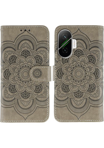 Xiaomi Poco F7 5g Pu Deri Tasarım Cüzdan Telefon Kılıfı ve Bilek Kayışı (Yurt Dışından)