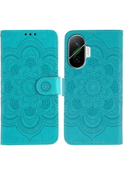 Xiaomi Poco F7 5g Pu Deri Tasarım Cüzdan Telefon Kılıfı ve Bilek Kayışı (Yurt Dışından)