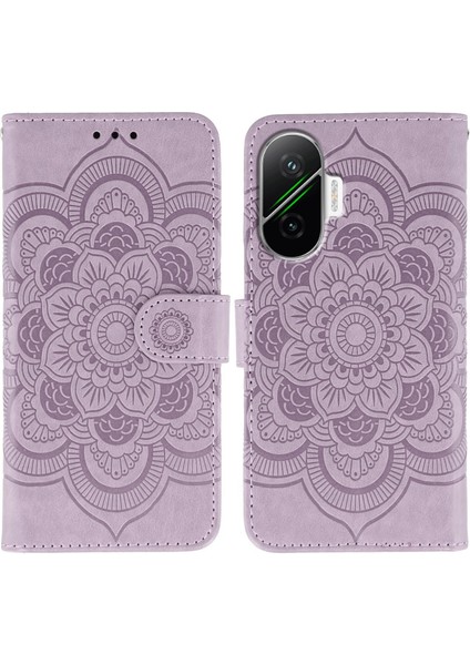 Xiaomi Poco F7 5g Pu Deri Tasarım Cüzdan Telefon Kılıfı ve Bilek Kayışı (Yurt Dışından)