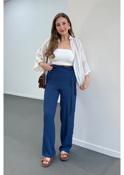 Grace Beli Lastikli Müslin Kumaş Pantolon fiyatları