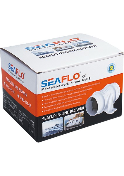 SFIB1-145-03 12 Volt 75 mm Blower, Tekne ve Yat Kanal Tipi Fan Aspiratör 145CFM fiyatları