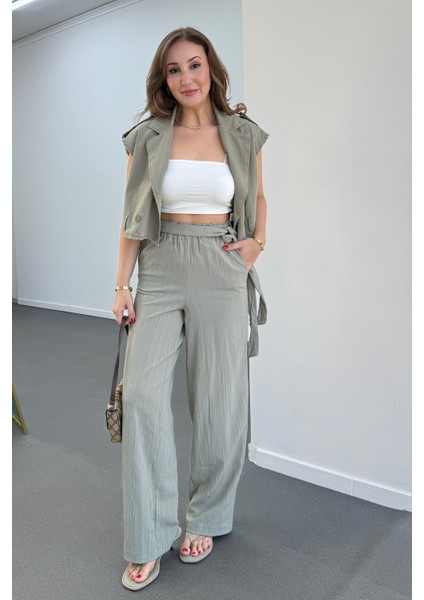 Grace Beli Lastikli Müslin Kumaş Pantolon fiyatları