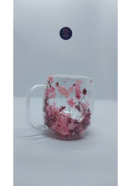 Isıya Dayanıklı Çift Cidarlı Canlı Kurutulmuş Çiçekli 250 ml