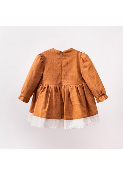 Dantel Detaylı Astarlı Kız Bebek Elbise modelleri