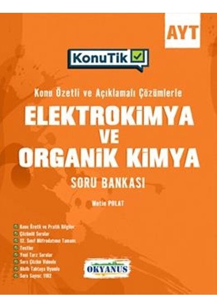 Okyanus 2026 Ayt Konutik Elektrokimya ve Organik Kimya Soru Bankası