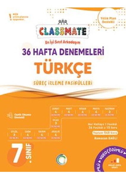 Okyanus 2026 7. Sınıf Türkçe Classmate 36 Hafta Denemeleri