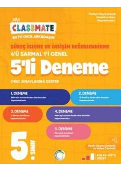 Okyanus 2026 5. Sınıf Classmate Süreç Izleme ve Gelişim Değerlendirme 5 Li Deneme