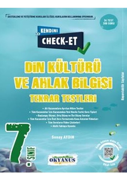 Okyanus 2026 7. Sınıf Kendini Check Et Din Kültürü ve Ahlak Bilgisi Tekrar Testleri