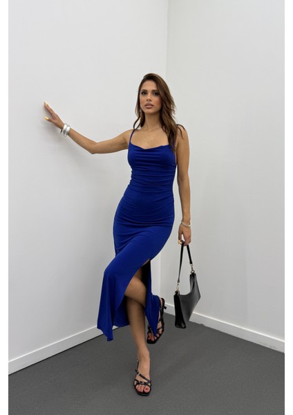 Roxana Yırtmaçlı Degaje Yaka Kalem Elbise fiyatları