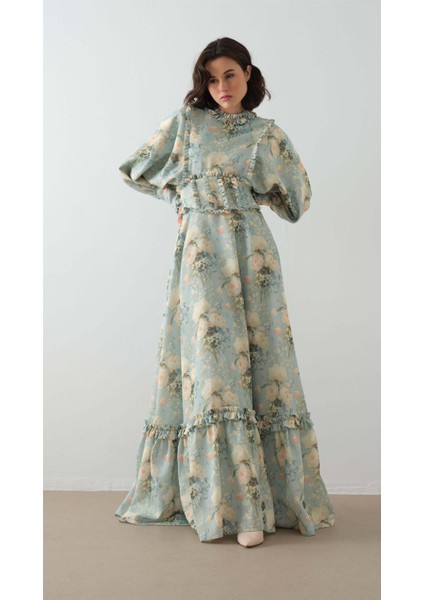 Korsaj Detaylı Elbise Mint