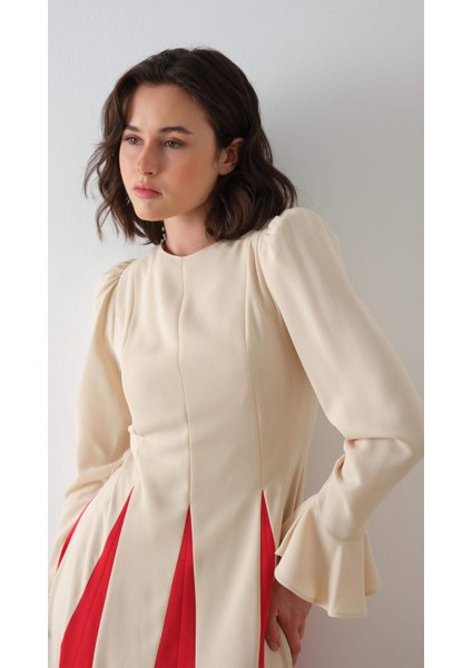 Eteği Parçalı Elbise Bej fiyatları