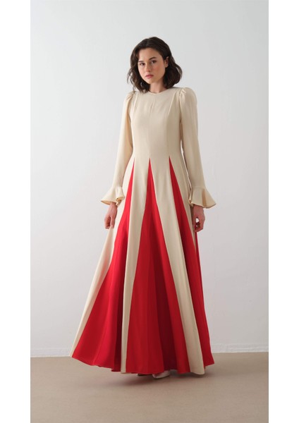 Eteği Parçalı Elbise Bej modelleri