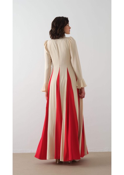 Eteği Parçalı Elbise Bej indirimleri