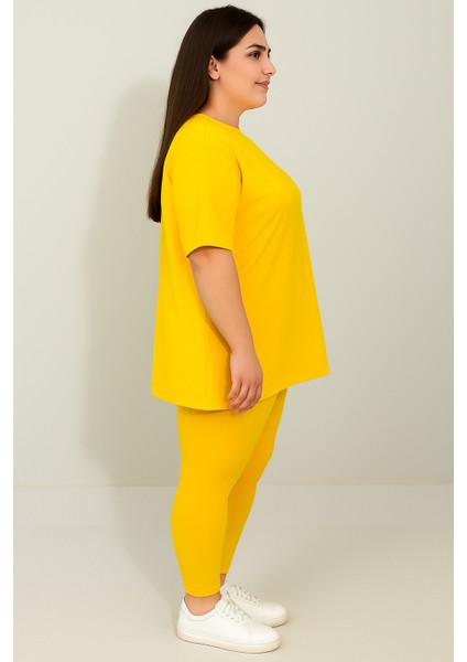 Kadın Büyük Beden Kısa Kollu Tayt Takım 8210-25 fiyatları