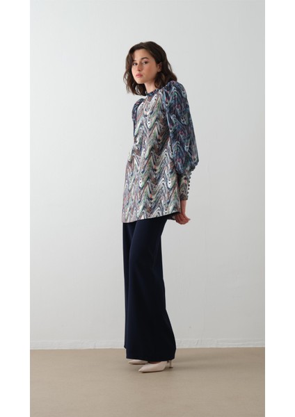 Zikzak Desenli Jakar Takım Lacivert indirimleri