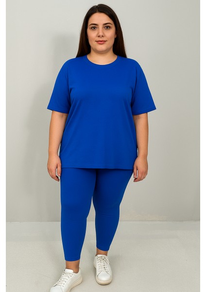 Kadın Büyük Beden Kısa Kollu Tayt Takım 8210-25