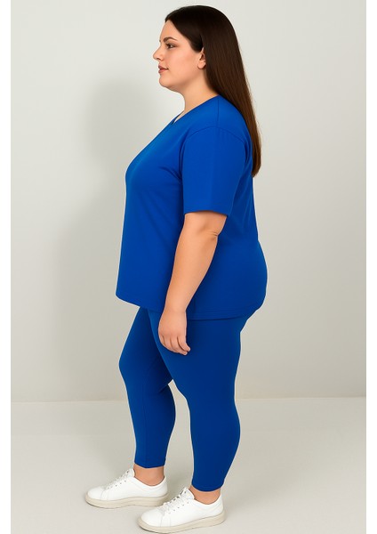 Kadın Büyük Beden Kısa Kollu Tayt Takım 8210-25 fiyatları