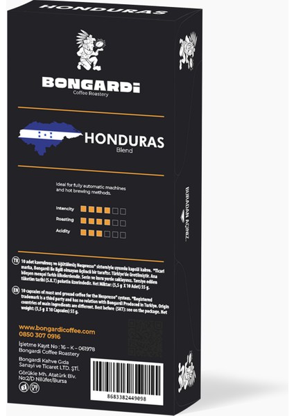 Honduras Etiyopya Peru Colombia Guatemala Brezilya Nespresso Uyumlu Alüminyum Kapsül Kahve modelleri