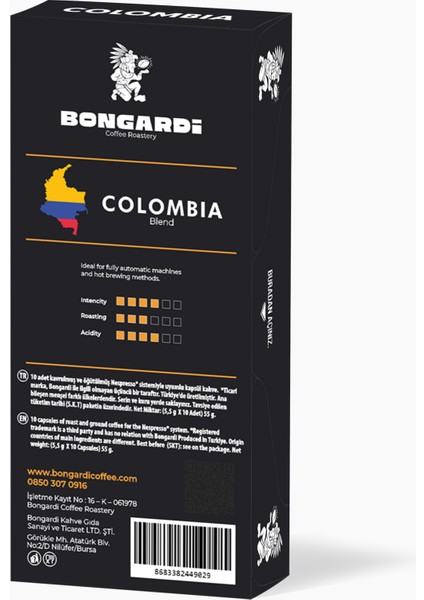 Honduras Etiyopya Peru Colombia Guatemala Brezilya Nespresso Uyumlu Alüminyum Kapsül Kahve