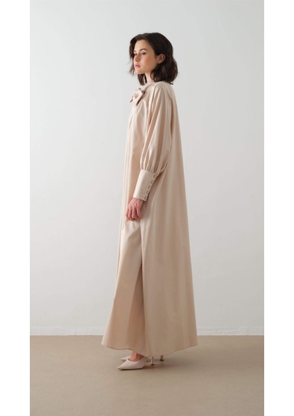 Poplin Gömlek Elbise Bej fırsatları