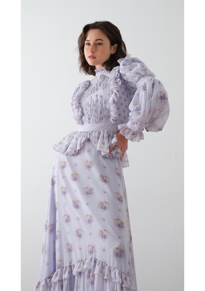 Üst Bedeni Parçalı Elbise Lila fırsatları