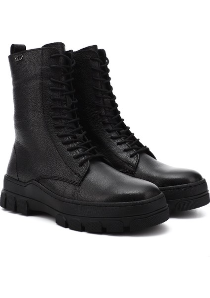 Kadın Siyah Fermuarlı Kauçuk Taban Hakiki Deri Postal Bot fiyatları