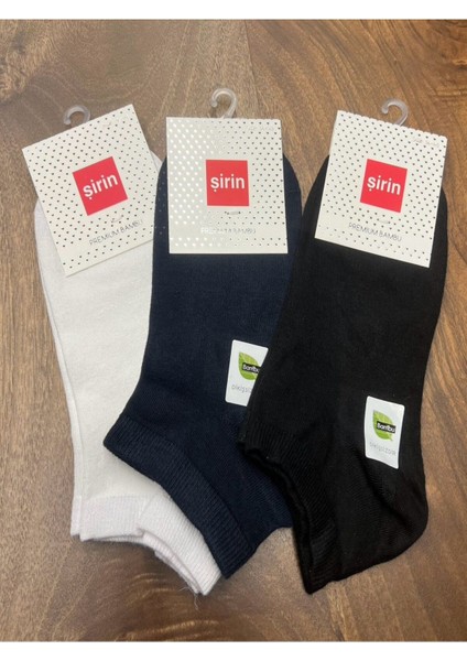 Koyu Renkler Bambu Patik Çorap (12 Adet) 36-40 Numara