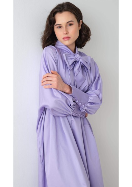 Poplin Gömlek Elbise Lila fiyatları