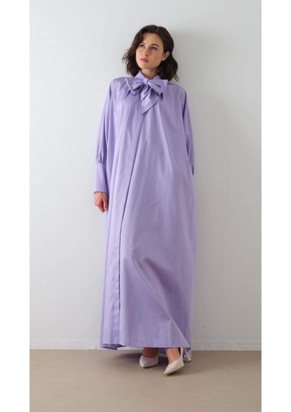 Poplin Gömlek Elbise Lila modelleri