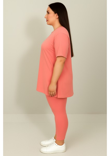 Kadın Büyük Beden Kısa Kollu Tayt Takım 8210-25 fiyatları