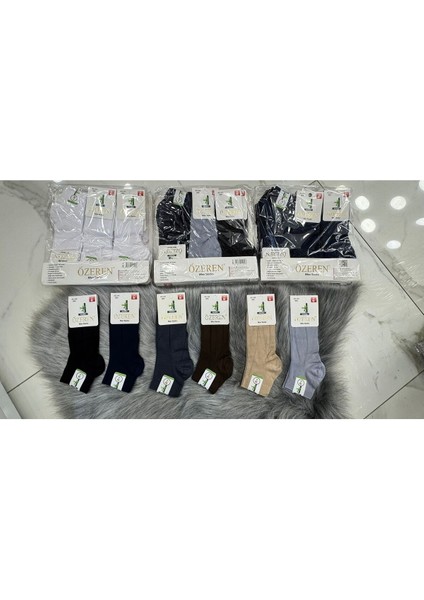 Iç Giyim Özeren Lüx Bambu Kısa Erkek Çorap Ekonomik Paket (12 Adet)