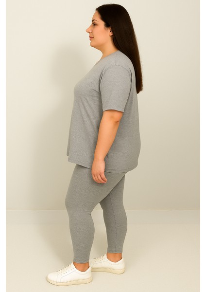 Kadın Büyük Beden Kısa Kollu Tayt Takım 8210-25 fiyatları