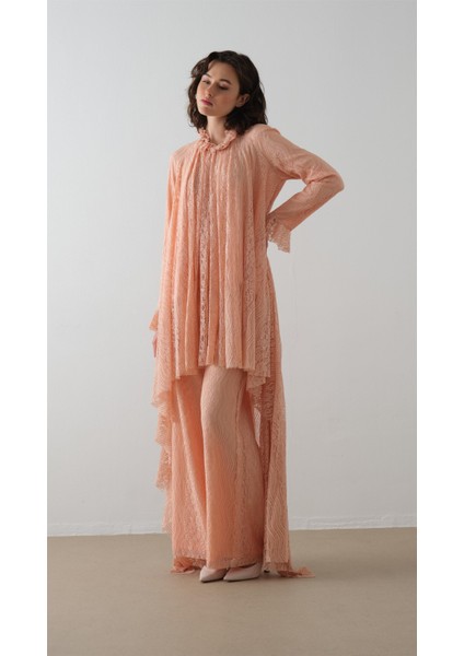 Dantel Detaylı Pantolon Takım Somon fırsatları