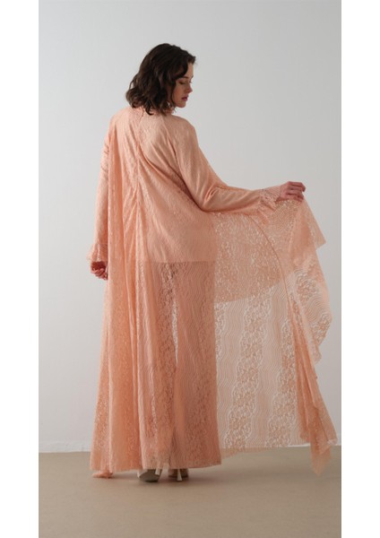 Dantel Detaylı Pantolon Takım Somon indirimleri