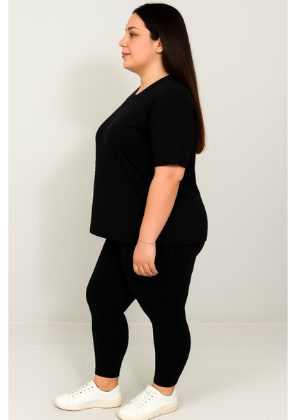Kadın Büyük Beden Kısa Kollu Tayt Takım 8210-25 fiyatları